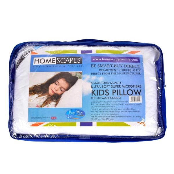 HOMESCAPES Kids Super Microfibre 40 x 60 cm Toddler Pillow