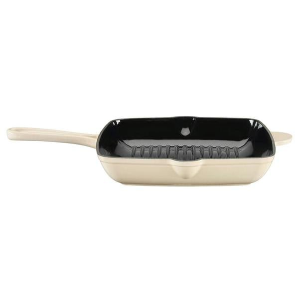 Cook Professional Cast Iron Frying Pan & Skillet 2 Piece Set | Ivory