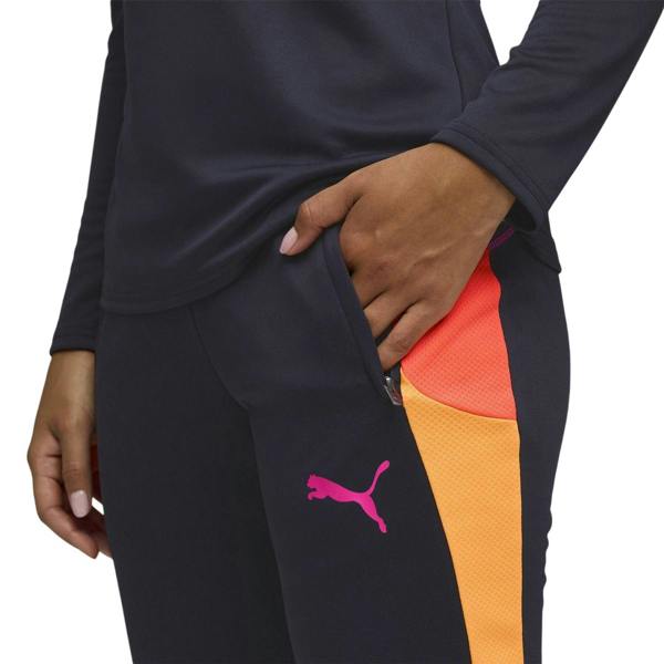 Puma Womens/Ladies Colour Block Tracksuit Bottoms - Navy/Orange - 