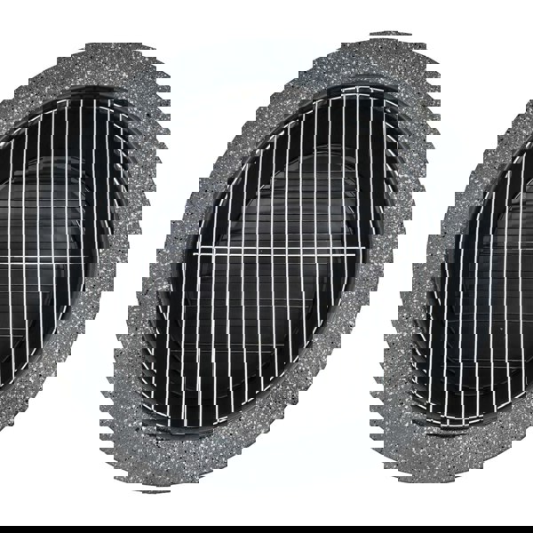 75cm Dark Grey Round Fire Pit Wood Burner & BBQ Grill Party Dining Garden Heater - LoopsDirect