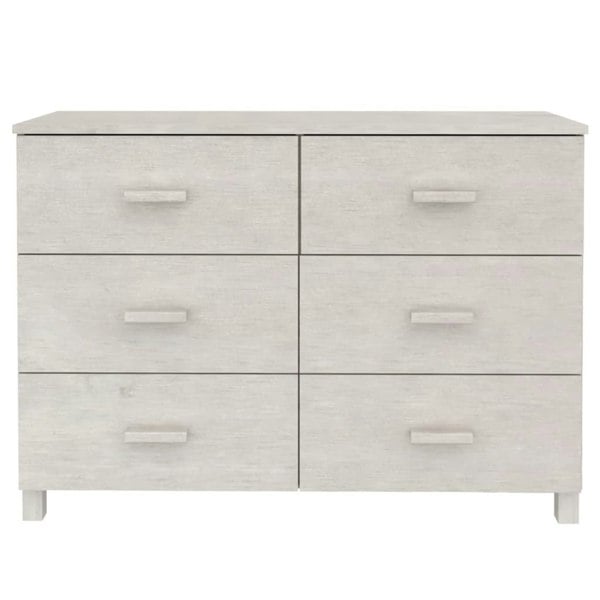Berkfield Sideboard HAMAR White 113x40x80 cm Solid Wood Pine