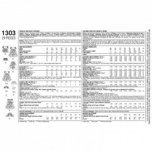Simplicity Sewing Pattern 1303 Kids BB (3-4-5-6)