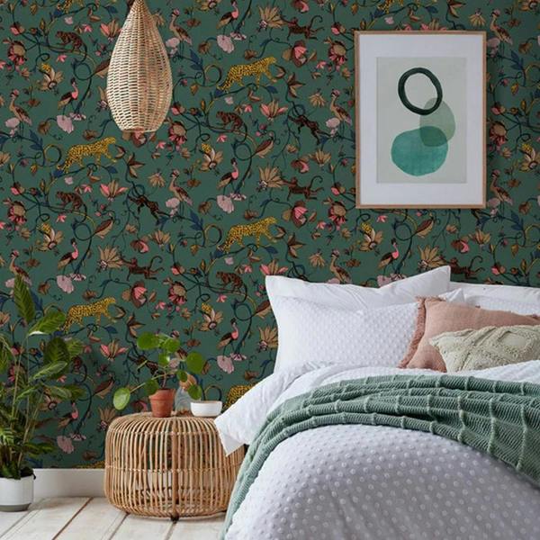 Furn Wildlings Wallpaper - Juniper Green - 