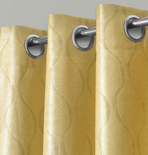 Velosso Modern Ring Top Dimout Textured Curtains: Stylish Window Coverings, Elegant Drapes for Living Room and Bedroom - 168cm x 137cm