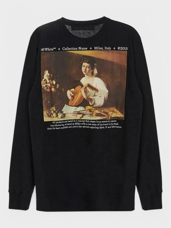 Off - White Caravaggio Lute L/S T-Shirt Black/Multi - Supplied FashionOFF WHITE
