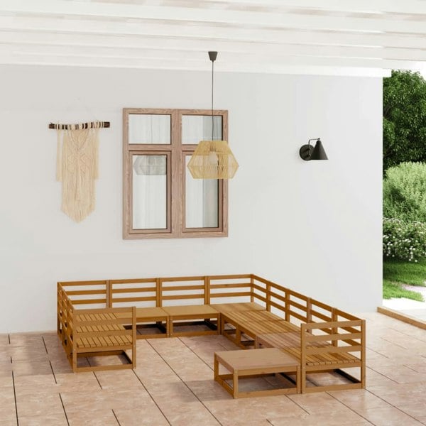 Berkfield 11 Piece Garden Lounge Set Solid Pinewood