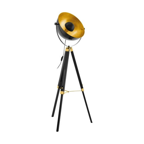 EGLO Covaleda Black And Gold Tripod Floor Lamp