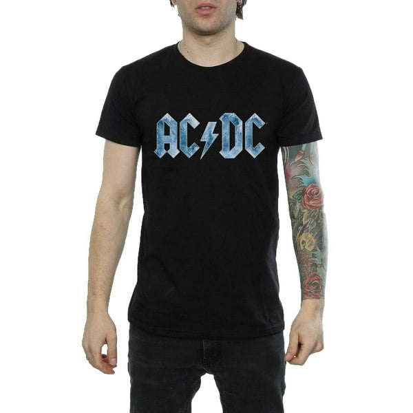 AC/DC Mens Ice Logo Cotton T-Shirt - Black