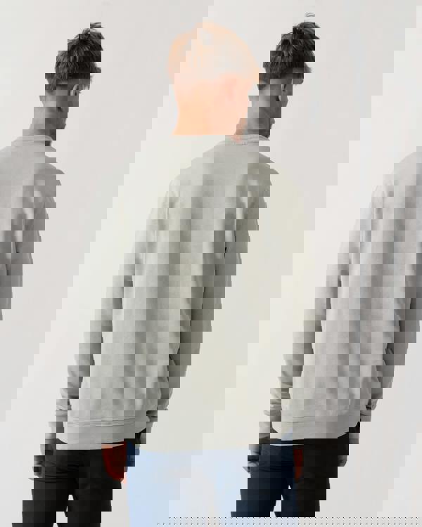 BOSS Orange Westart Mens Crew Neck Sweatshirt With Logo Patch - Silver 043