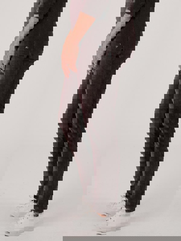 PennyPlain Ribbed Velour Trousers - Dark Latte Short