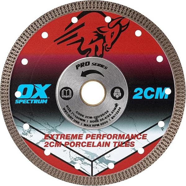 OX Pro 2CM Porcelain Cutting Blade  180 25.4 - 22.23mm