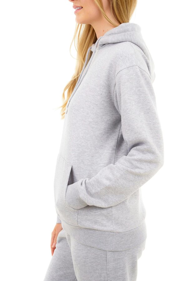 Smart Living Women's Soft Cotton Blend Hoodie - Cozy Pullover with Front Pocket - Grey