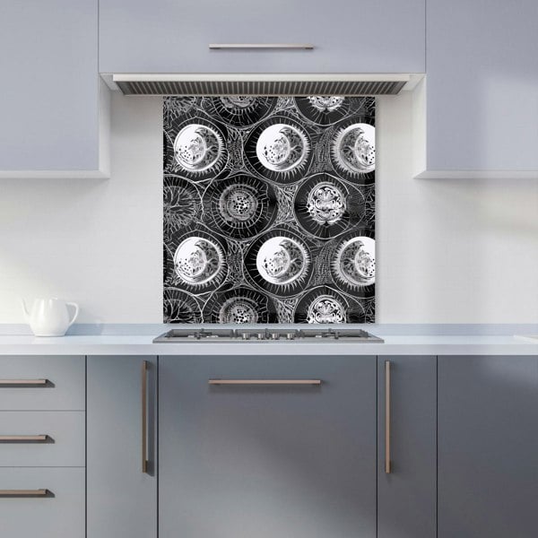 Warren Reed - Designer Black White Moon and Sun Kitchen Splashback