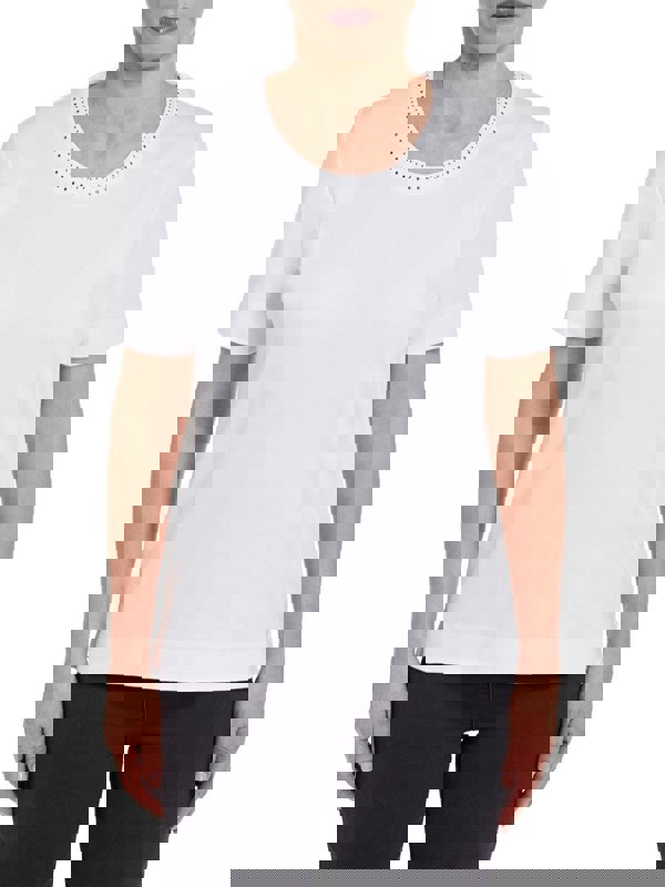 PennyPlain Nailhead Top - White