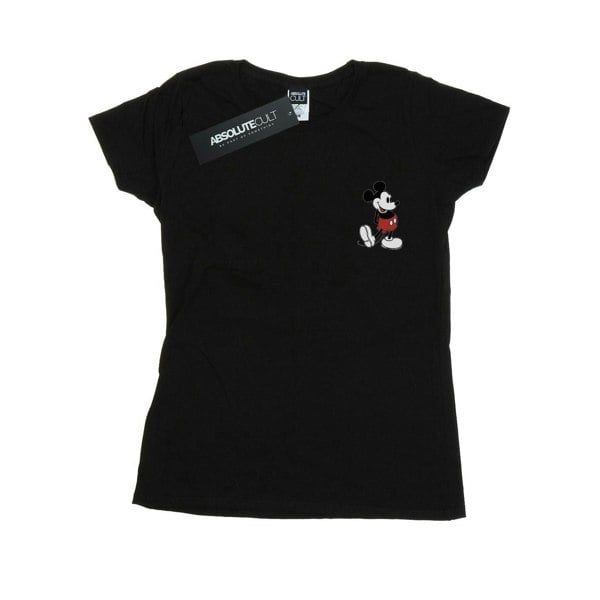 Disney Womens/Ladies Mickey Mouse Kickin Retro Chest Cotton T-Shirt - Black