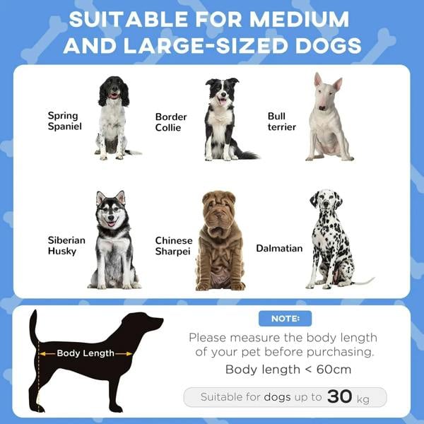 Elevated dog bed with dark blue arched canopy and raised breathable mesh platform
