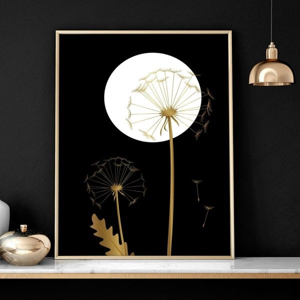 Black wall art for living room | set of 3 wall art prints