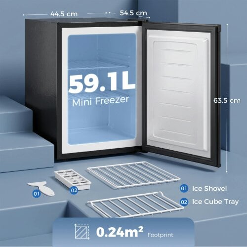 HOMCOM 60L Tabletop Mini Freezer with Reversible Door for Home