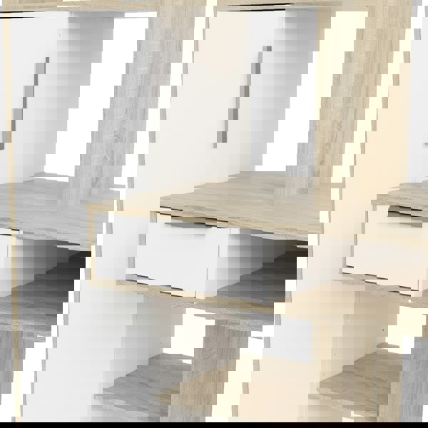 Furniture To Go Function Plus Desk Multi-Functional Desk with Drawer and 1 Door in White and Oak