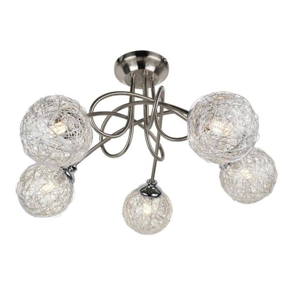 Pagazzi Lighting Orinoco 5 Light Chrome Semi Flush Ceiling Light