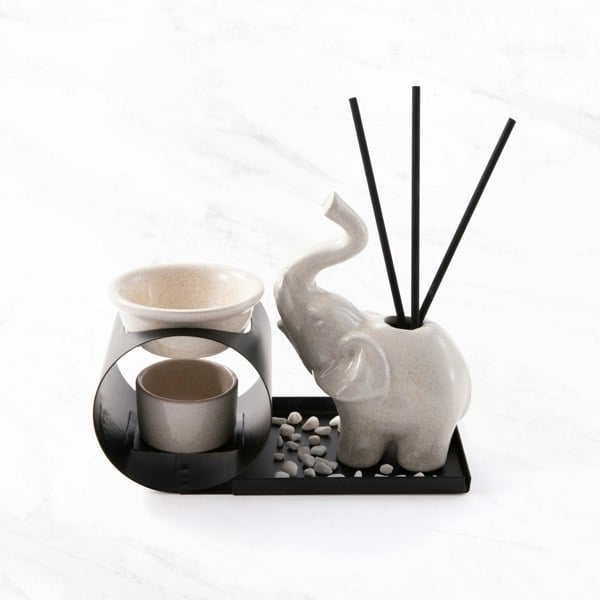 Myga Elephant Aroma Diffuser and Incense Holder Set