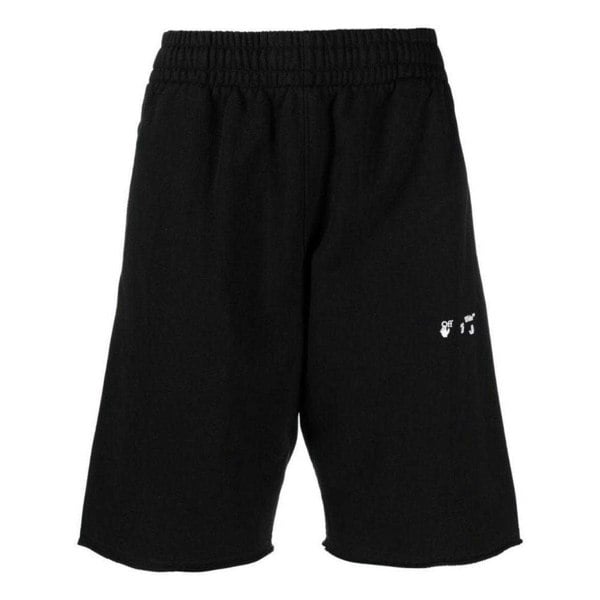 Off-White Unisex Adult Logo Sweat Shorts - Black