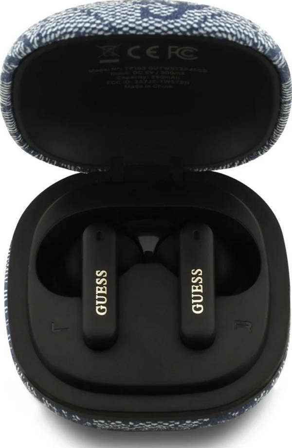 Guess 4G Classic Metal Logo TWS ENC Earphones Blue - GUTWST3P4EGB