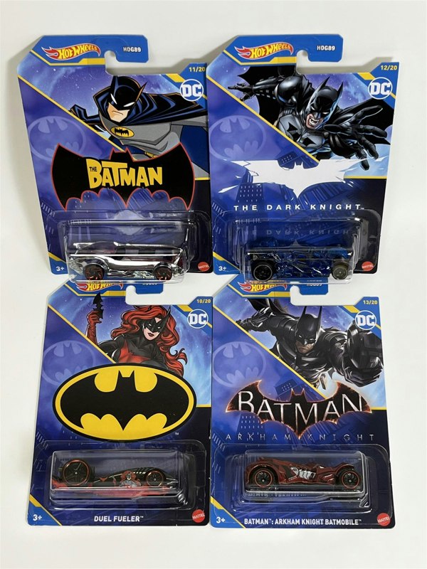 Hot Wheels Batman 4 Car Set 1:64 Scale Hot Wheels HDG89