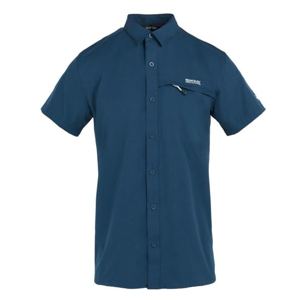 Regatta Mens Packaway Short-Sleeved Travel Shirt - Moonlight Denim - 