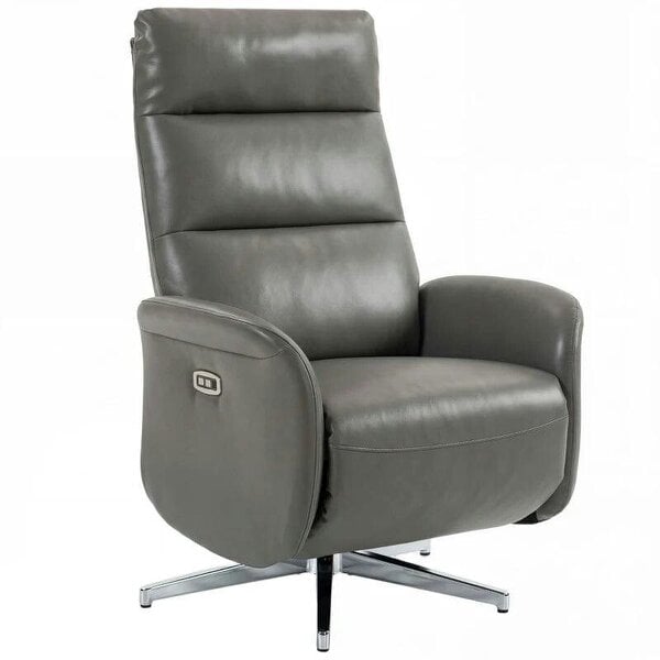 Power Recliner Chair, Swivel Electric Reclining Chair with Type C+USB, Recliner Armchair with Footrest, Dark Grey