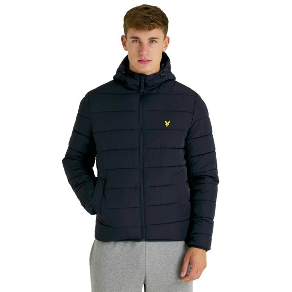 Lyle & Scott Branded Hooded Puffer Jacket - Dark Navy