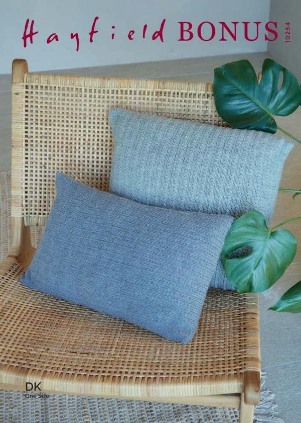 Hayfield Bonus DK Knitting Pattern 10254, Cushions One Size