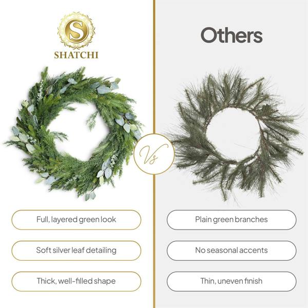 100cm Green Artificial PE Christmas Wreath for Indoor and Sheltered Outdoor Display image 7