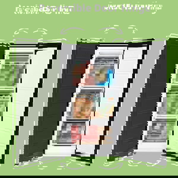 Living and Home Livingandhome RCUB0BL2(E) 60L Under-Counter Fridge, 48cm Upright Adjustable Thermostat, Reversible Door, 4-Star Freezer Rating, Black