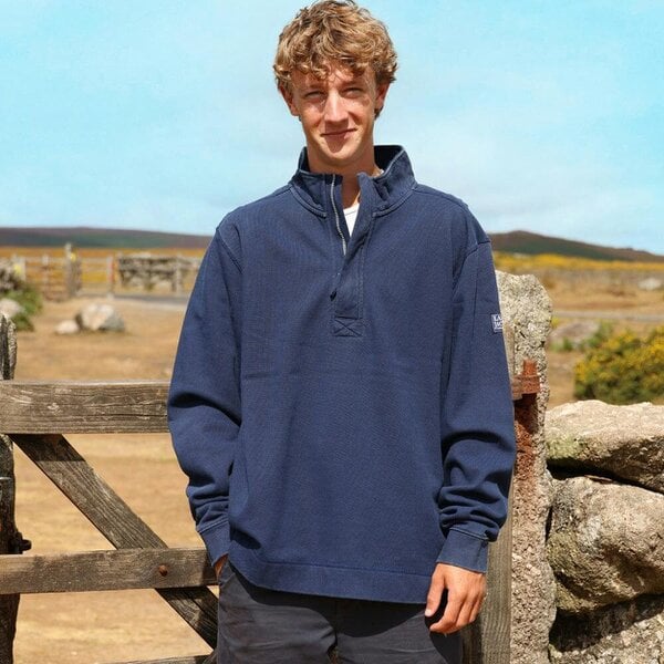 Lazy Jacks LJ700 - Mens Pique 1/4 Zip Sweatshirt - Marine