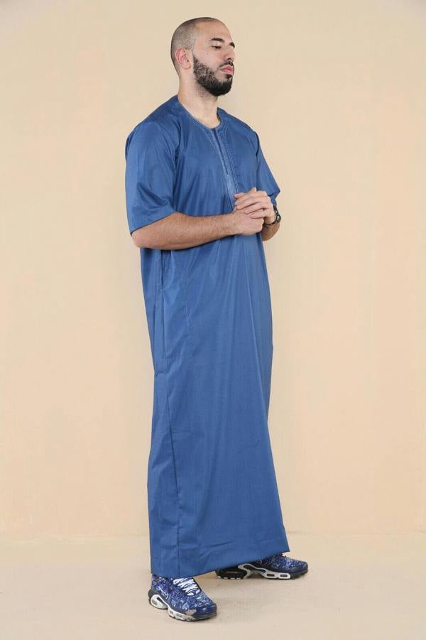 Infinity Leather Mens Thobe Jubba Islamic Arab Moroccan Saudi Zipped Kaftan Arab Robe