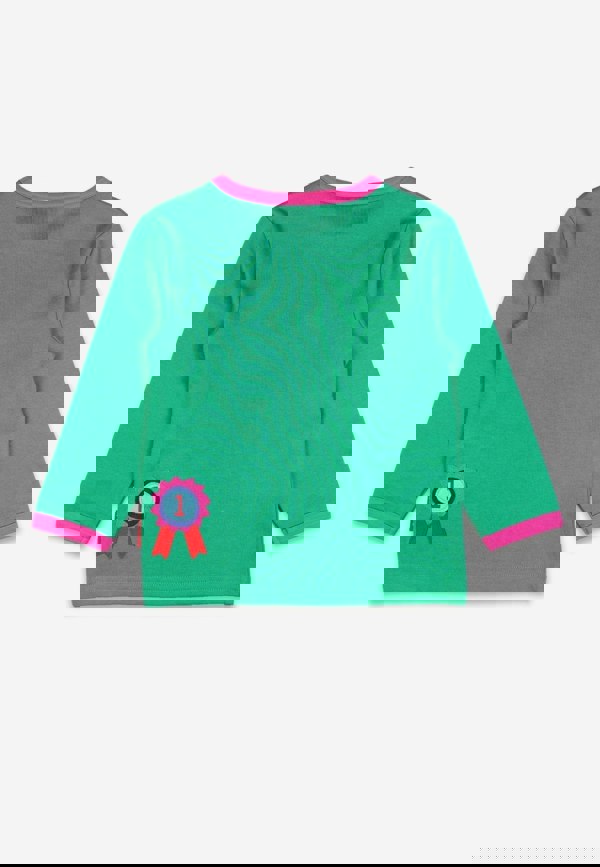 Organic Green Horse Applique Long Sleeved T-Shirt - Toby Tiger UK Wholesale