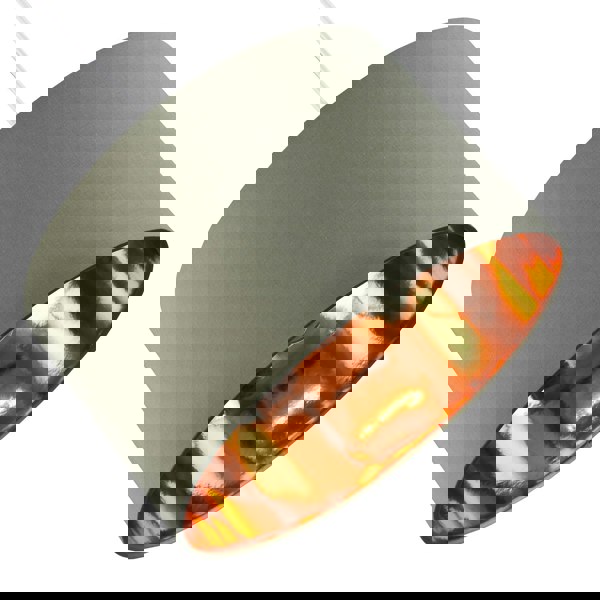 Olive Green Cotton 14" Table/Pendant Lampshade with Shiny Copper Inner Image 4