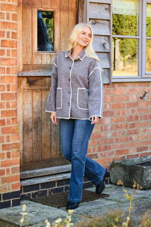 Mudflower Blanket Stitch Felt Jacket