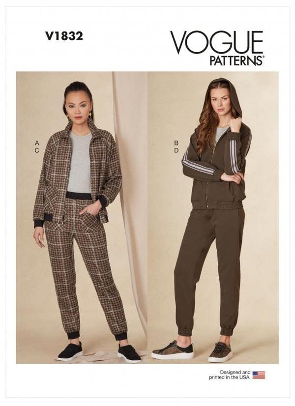 Vogue Sewing Pattern 1832, Trousers, Jackets for Women, A (XS-S-M-L-XL-XXL) - Intermediate