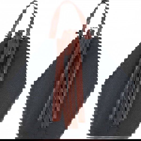 Ashwood 'Lydia' Convertible Leather Tote Backpack Black/tan: 62833