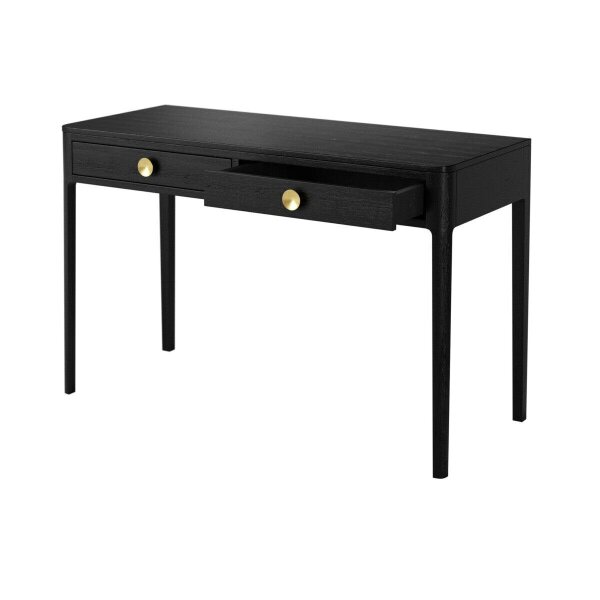Wyld Haus Recife Black Wood Grain 2 Drawer Desk