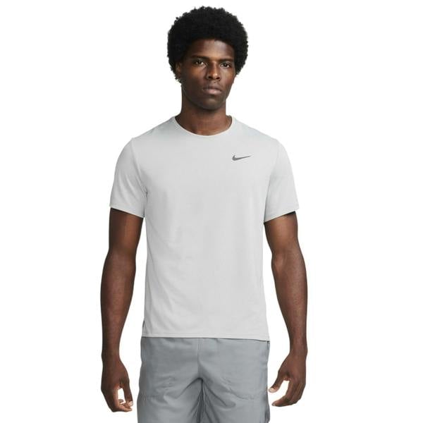 Nike Mens Miler Swoosh Reflective Detail T-Shirt - Grey Fog - 