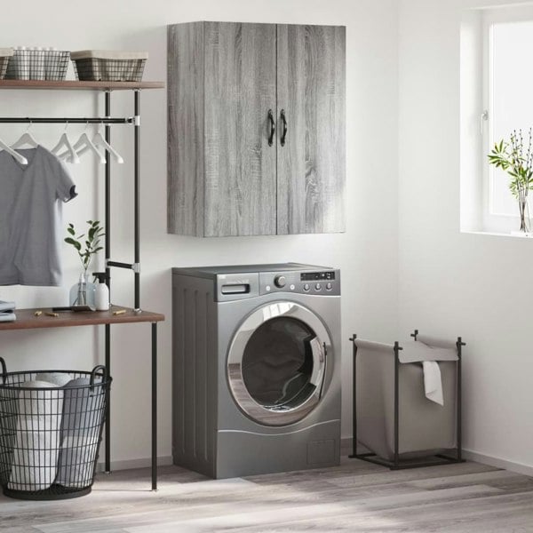 Berkfield Wall Mounted Cabinet Grey Sonoma 69.5x34x90 cm Engineered Wood