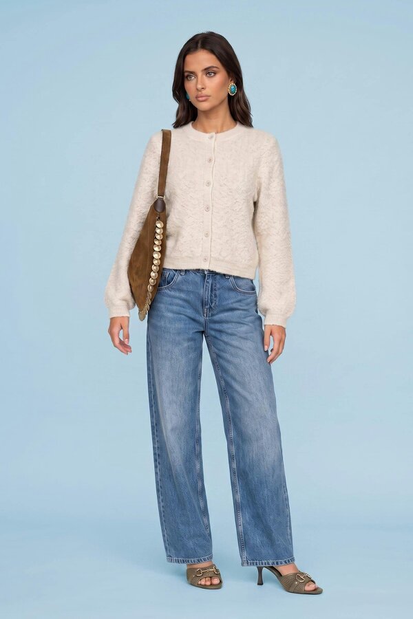 Urban Bliss Wool Blend Textured Boucle Cardigan
