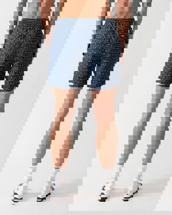 BOSS Orange Vibe Mens Logo-Label Swim Shorts with Seasonal Pattern - Navy 414