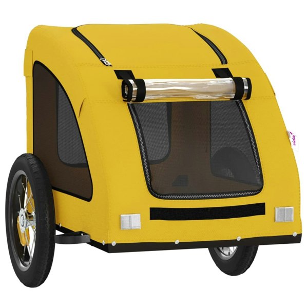 Berkfield Dog Bike Trailer Yellow Oxford Fabric and Iron