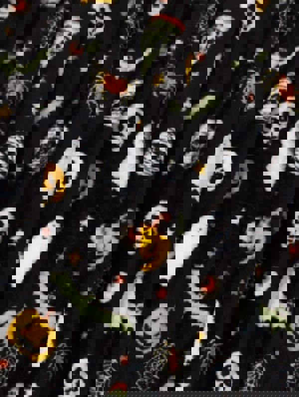 Smart Living Spooky Halloween Mix Fleece Throw -  Black