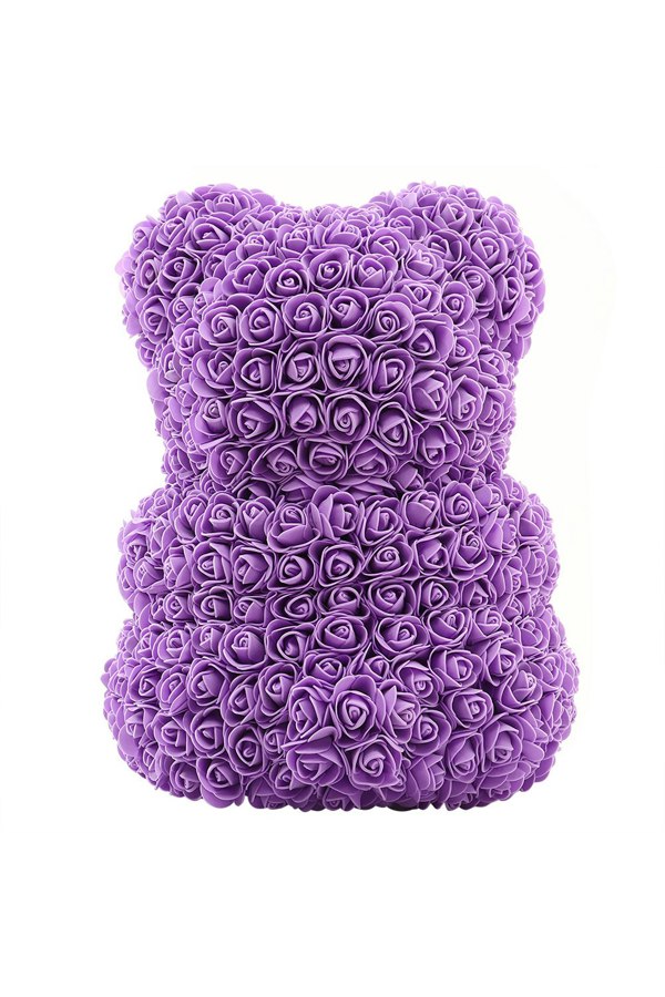 Living and Home Artificial Rose Heart Teddy Bear with Gift Box