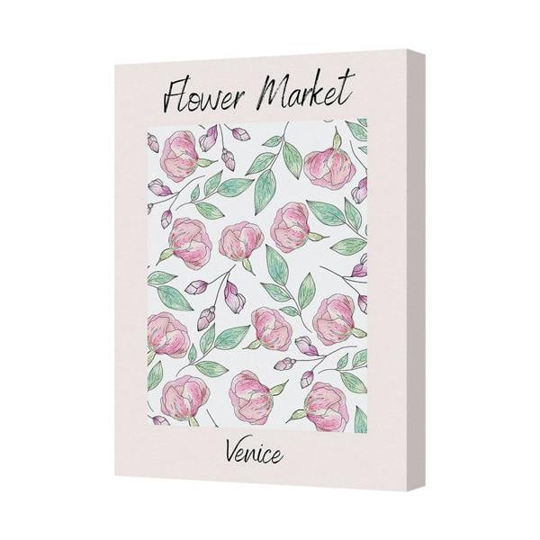 Benjamin Tate Design Flower Market Venice Canvas Print Wall Art With Deep Frame